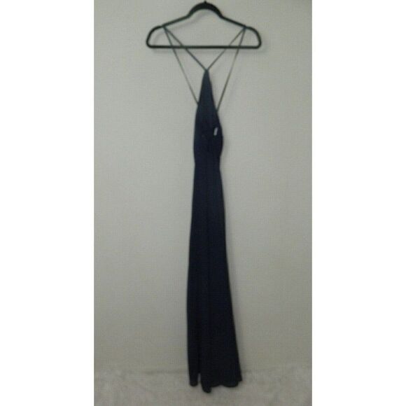 Lulu's Dress Blue Magic in the‎ Air Navy Blue Lace-Up Maxi Dress - Picture 5 of 7